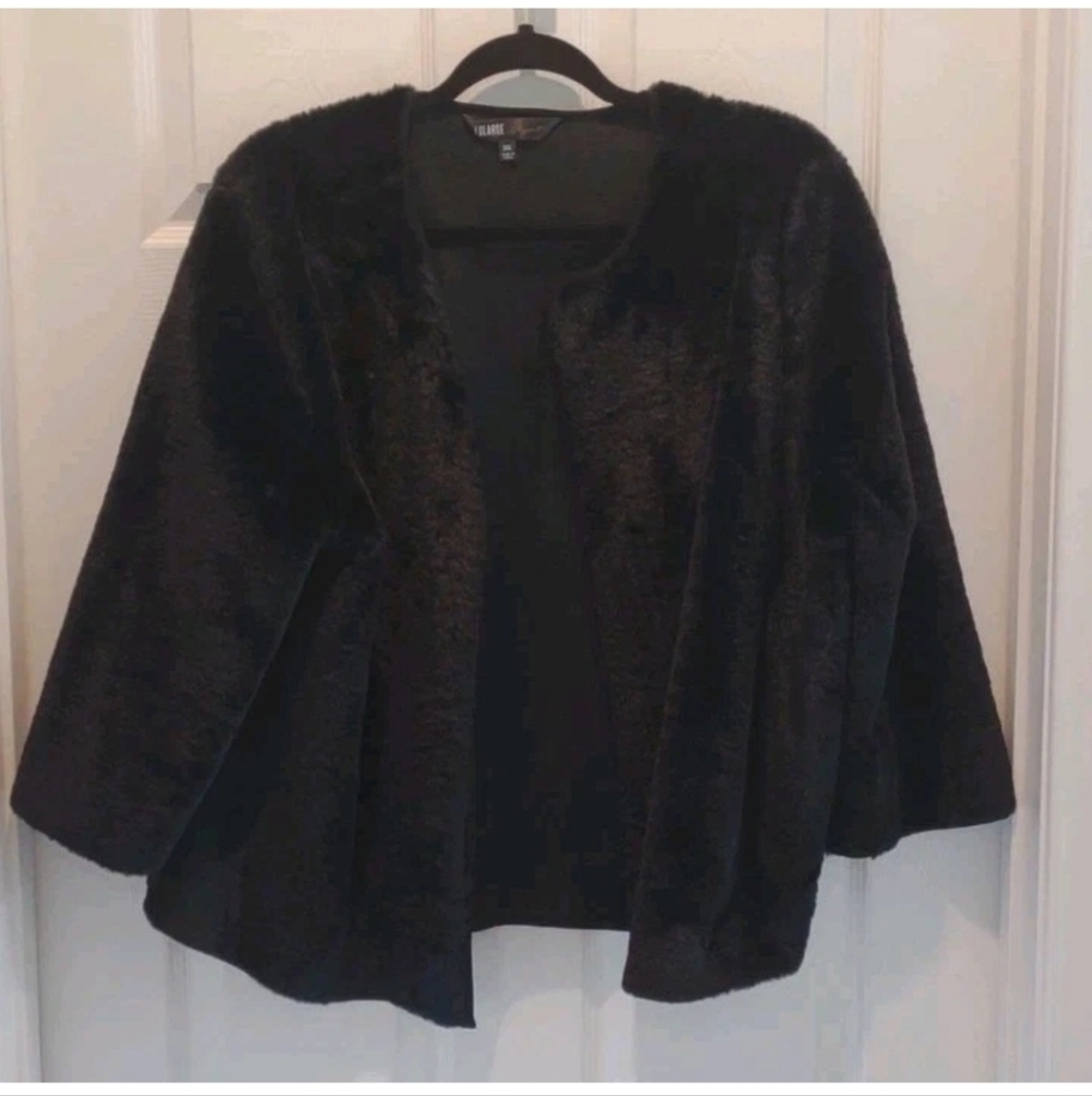 Lularoe Stella Elegant Bolero Black Faux Fur Women's Jacket 2XL